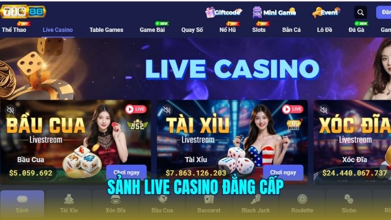 Review kho game Tin88 Live Casino nhận được nhiều đánh giá tích cực